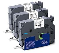 Xemax Compatible Ruban 6mm/9mm/12mm x 8m Remplacement pour Brother Tze-231 Tze-221 Tze-211 Noir sur Blanc Laminé Cassette pour PT-H101C PT-H105 PT-D400 PT-1010 PT-1100 PT-P750W PT-H75, 3-Pack