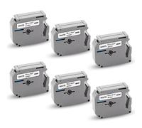 Xemax Compatible Ruban M-K231 12mm Blanc sur Noir pour Brother PT-55, PT-60, PT-65, PT-75, PT-80, PT-85, PT-M95, PT-90 - Pack de 6