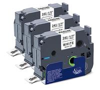 XemaX Lot de 3 rubans adhésifs compatibles avec Brother P-touch TZe-241 - 18 mm - Pour étiqueteuse Brother PT-D400 P700 1830 D450 2100 E500VP D410 E550W P750W Cube Plus Noir sur Blanc