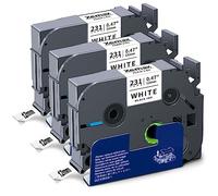 XemaX Lot de 3 rubans encreurs compatibles avec Brother P-touch TZe-231, PT-1010, H105, D600, H100R, H110, H101C, H100LB, H200, D400, noir sur blanc