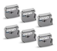 XemaX Lot de 6 rubans d'étiquettes de rechange 9 mm x 8 m pour Brother P-Touch MK-221bz M-K221 MK221 Noir sur blanc M Compatible avec Brother PT-65 PT-90 PT-M95 PT-80 PT-100 PT-110 PT-70 PT-85 PT-60