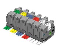 XemaX Lot de 6 rubans d'étiquettes Tze multicolores 24 mm compatibles avec Brother P Touch Tz - 2,5 cm - Recharges pour PTouch PT-D600 PT-D610BT PT-P710BT PTP750W - Blanc/transparent/rouge/bleu/jaune