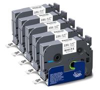 XemaX Lot de rubans encreurs compatibles Brother P-touch 12 mm TZe-231 TZe 0,47" pour étiqueteuse PT-1010 H105 D600 H100R H110 H101C H100LB H200 D400 Noir sur blanc