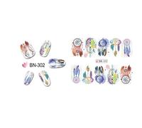 Xeme 1 Feuille Diy Dream Catcher Eau Stickers Nail Art Autocollant Plume Nail Conseils