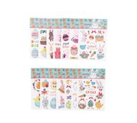 Xeme 14s Feuilles De Dessin Animé Enfants Oeuf De Pâques Autocollants De Tatouage Mignon Lapin Autocollant De Tatouage Ensemble