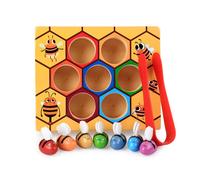 Xeme En Bois Enfants Montessori Éducatif Clip Clip Ruche Jeu Éducation Précoce Puzzle Couleur Cognitive Clip Petite Abeille Jouet