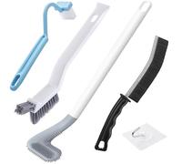Xemnys Brosse WC en silicone avec long manche, suceur d'angle et brosse de nettoyage pour joints de carrelage pour la maison, la salle de bain, la douche, les petits espaces