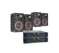 Enceinte Sono DJ Skytec XEN Set complet - 2 x 2 enceintes 8, avec amplificateur SPL 500 et câbles, puissance 1000W