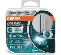 Xenarc Cool Blue Intense D3S, Plus 150 Pourcent Plus Lumineux, Jusqu'À 6 200K, Ampoule De Phare Xénon, Look Led, Bleu, Duo Box (2 Lampes)