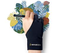 XENCELABS, Gant d’artiste, Gant de Dessin Main Gauche Droite pour Tablette Graphique, Gant à 2 Doigts pour Dessiner, Noir, Taille M