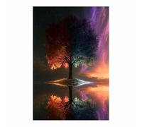 XENIOU Arbre De Vie Decoration Arbre des Géants de la Planète Verte tableaux, posters et arts décoratifs, Pour la maison, le bureau, la chambre(Multicolore)-80x120cm Sans cadre