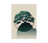 XENIOU Arbre De Vie Decoration Verdure bohème tableaux, posters et arts décoratifs, Pour la maison, le bureau, la chambre(Multicolore)-60x90cm Sans cadre