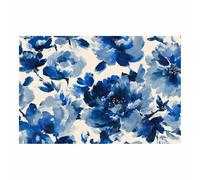 XENIOU Plante Fleur Tableau, poster mural Imprimé abstrait floral bleu Moderne Decoration Murale Chambre Salle De Bain Cuisine Bureau(Noir)-80x120cm Sans cadre