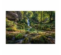 XENIOU Poster Nature Cascade de la vallée d’Émeraude décoration maison, tableau toile decoration murale, Chambre Salle De Bain Cuisine Bureau(Multicolore)-40x60cm Sans cadre