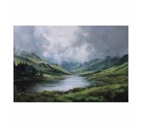 XENIOU Poster Paysage Photo de la vallée et du lac émeraude affiche murale, deco mural, Pour la maison, le bureau, la chambre(Multicolore)-20x30cm Sans cadre