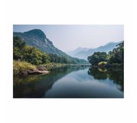XENIOU Poster Paysage Zen Bamboo Waterway affiche murale, deco mural, Pour la maison, le bureau, la chambre(Multicolore)-20x30cm Sans cadre