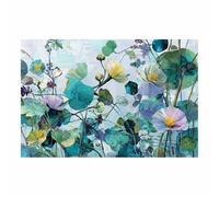 XENIOU Tableau Fleurs, tableau décoration Imprimé botanique turquoise Pour salle de bain salon chambre bureau cuisine decoration maison(Bleu)-20x30cm Sans cadre