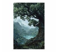 XENIOU Tableau nature Lac Enchanté des Forêts affiche murale, deco mural, Pour la maison, le bureau, la chambre(Multicolore)-20x30cm Sans cadre