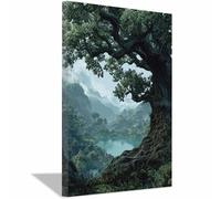 XENIOU Tableau nature Lac Enchanté des Forêts affiche murale, deco mural, Pour la maison, le bureau, la chambre(Multicolore)-20x30cm Encadrée