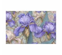 XENIOU Tableau Vegetal, deco mural Motif Art Nouveau Iris Violet Complexe Pour salle de bain salon chambre bureau cuisine decoration maison(pourpre)-60x90cm Sans cadre