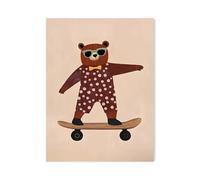 XENITE Impression sur Toile Peinture Affiche d'art Animalier Skateboard Chambre d'enfants Maternelle Éducation Précoce Décoration Peinture sur Toile(R,30x40cm)