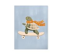XENITE Impression sur Toile Peinture Affiche d'art Animalier Skateboard Chambre d'enfants Maternelle Éducation Précoce Décoration Peinture sur Toile(L,50x70cm)