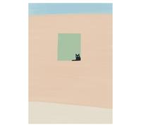 XENITE Impression sur Toile Peinture Affiche De Dessin De Chat Noir, Impression De Chats Mignons, Art Mural Minimaliste, Peinture sur Toile pour Salon, Décoration D'intérieur Moderne(C,30x40cm)