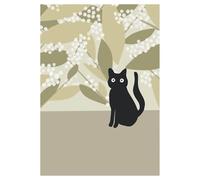 XENITE Impression sur Toile Peinture Affiche De Dessin De Chat Noir, Impression De Chats Mignons, Art Mural Minimaliste, Peinture sur Toile pour Salon, Décoration D'intérieur Moderne(Une,40x60cm)