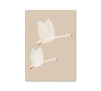 XENITE Impression sur Toile Peinture Affiches De Dessin Animé Boho Lapin Souris Oie Toile d'art Mural pour Pépinière, Peinture Murale Nordique Décor De Chambre d'enfant Et De Bébé(I,30x40cm)