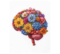 XENITE Impression sur Toile Peinture Affiches Médicales De Fleurs D'orgue De Cœur Et De Cerveau, Impression sur Toile, Tableau d'art Mural pour Salle De Clinique, Décoration De La Maison(A1,20X30cm)