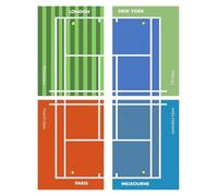 XENITE Impression sur Toile Peinture Affiches Minimalistes du Grand Chelem De Tennis Peinture sur Toile Ballon De Sport Australien US Open pour Décoration De Salon Moderne(C,50x70cm)