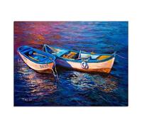 XENITE Impression sur Toile Peinture Tableau sans Cadre Représentant Un Bateau sur La Mer Bleue, Décoration Murale De Paysage Marin, Impressions sur Toile, Affiches, Décoration D'intérieur(I,60X90cm)