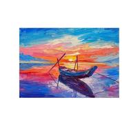 XENITE Impression sur Toile Peinture Tableau sans Cadre Représentant Un Bateau sur La Mer Bleue, Décoration Murale De Paysage Marin, Impressions sur Toile, Affiches, Décoration D'intérieur(B,40x60cm)
