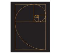 XENITE Impression sur Toile Peinture Toile Murale Vintage en Spirale De Fibonacci, Affiches avec Nombre d'or, sans Cadre, Idées De Décoration Scientifique(C,30x42cm)