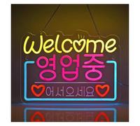 XENITE Néon Enseignes lumineuses Decor Bienvenue Néons Pour Restaurant Magasin Salon Café Bar Marché Décor Esthétique Dessin Célébration 40x29cm