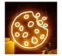 XENITE Néon Enseignes lumineuses Decor Cookie Néon Signe Lumière LED Pour Décoration Murale Alimenté Par USB Pour Café Bar Maison Cuisine Magasin Maison Bienvenue 34cm×34cm
