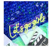 XENITE Néon Enseignes lumineuses Decor Décoration Murale Let's Go Girls en Enseigne Lumineuse Néon Pour Salle De Jeux, Chambre, Bar, Salon Ou Fête D'anniversaire 48cm(Lemon yellow)