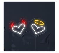 XENITE Néon Enseignes lumineuses Decor Décoration Murale Néon Cœurs D'ange Et De Démon Idéale Pour Salle Jeux, Chambre, Bar, Salon Ou Fête D'anniversaire 48cm(Style B)
