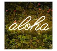 XENITE Néon Enseignes lumineuses Decor Enseigne Au Néon Aloha Lumière LED Blanc Chaud Pour Décor Artistique Mural USB Pour Chambre À Coucher, Chambre De Bébé, Club, Bar, Fête, 38cm×15cm
