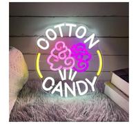 XENITE Néon Enseignes lumineuses Decor Enseigne Au Néon Barbe À Papa À Pour Magasin De Bonbons, Décoration Murale Pour Magasin De Sucettes 32cmx35cm(UNE)