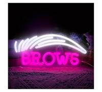 XENITE Néon Enseignes lumineuses Decor Enseigne Au Néon BROWS Pour Sourcils Et Cils, Lumière LED Pour Salon, Décoration Murale, Alimentée Par USB, 32cmx15cm