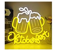 XENITE Néon Enseignes lumineuses Decor Enseigne Au Néon De Bière, Lumière LED À Intensité Variable USB, Pour Fête, Décorations Festival D'octobre, Bar, Magasin, 41.5X38cm