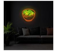 XENITE Néon Enseignes lumineuses Decor Enseigne Au Néon En Forme De Bol, Idéale Pour Une Chambre, Boutique, Fête, Vitrine, Un Restaurant, Cuisine De Rue, Décoration Murale 40cm(UNE)