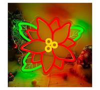 XENITE Néon Enseignes lumineuses Decor Enseigne Au Néon En Forme De Fleurs, Lumière LED À Intensité Variable USB, Pour Chambre À Coucher, Salle De Jeux, Salon, Fête, Bar, Décoration 30.9cmx26.9cm