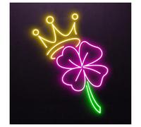 XENITE Néon Enseignes lumineuses Decor Enseigne Au Néon Fleur Avec Couronne, Idéale Pour La Décoration D'une Salle De Jeux, Luminosité Réglable 46cm