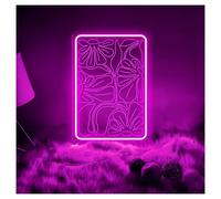 XENITE Néon Enseignes lumineuses Decor Enseigne Au Néon Florale, Décoration Murale, Fleurs Sauvages, Pour La Maison Ou La Chambre À Coucher 50cm(B)