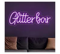 XENITE Néon Enseignes lumineuses Decor Enseigne Au Néon LED Glitter Bar, Décor Alimenté Par USB Pour Et Salon À Thème 14.1cm×40cm(Violet)