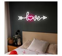 XENITE Néon Enseignes lumineuses Decor Enseigne Au Néon Love, Flèche Lumineuse, Idéale Pour Un Salon, Un Bar, Une Décoration Murale Personnalisée 17.5cmx50cm(UNE)