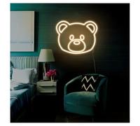 XENITE Néon Enseignes lumineuses Decor Enseigne Au Néon Ours Mignon, Lumière, Idéale Pour Un Restaurant, Une Chambre À Coucher, Un Mur, Une Décoration Personnalisée, 36.5cmx45cm(C)