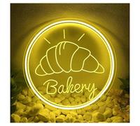 XENITE Néon Enseignes lumineuses Decor Enseigne Au Néon Pour Boulangerie, Panneau D'ouverture USB Gravé Pour Café, Décoration Murale 35cmx35cm(B)